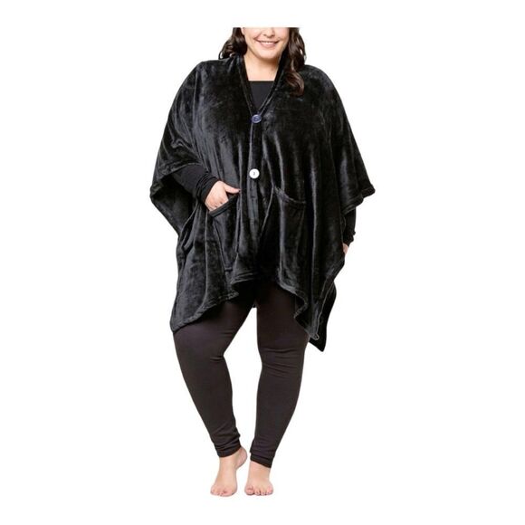 Soft & Cozy Black Angel Wrap & Socks NWOT 3-pc - Picture 1 of 8